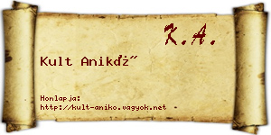 Kult Anikó névjegykártya